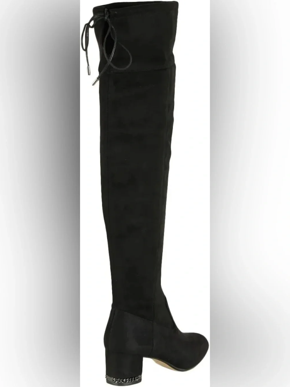 Michael Kors Jamie Over-the-Knee Boots Black 8.5 Chain Heel
